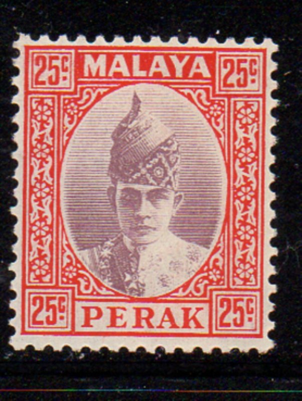 Malaya Perak Sc 92 1939 25c Sultan Iskandar STAMP MINT