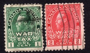 Canada MR1-MR2 War Tax used stamps