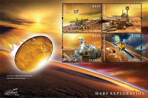 Guyana - 2013 - Space - Mars Exploration - Sheet Of 4 Stamps - MNH