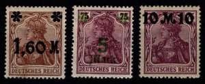 Germany 1921 Germania Surch., Part Set excl. 3m on 1¼m [Unused]