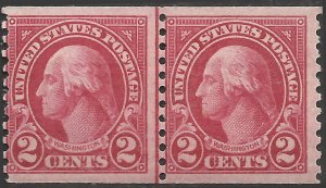 # 599 MINT NEVER HINGED ( MNH ) Line Pair Carmine George Washington