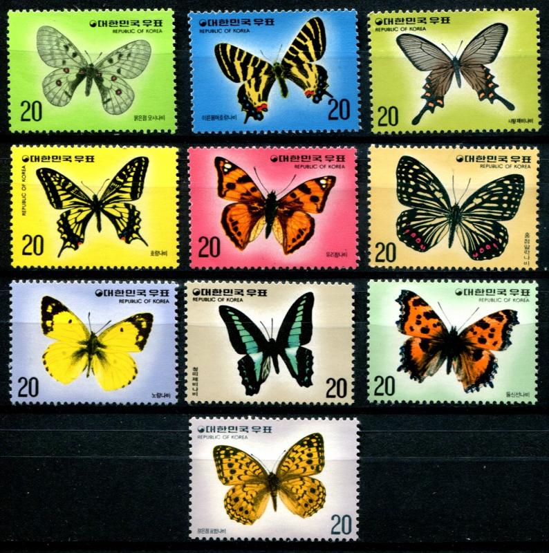 Korea SC# 1001-13 Butterflies  set MNH