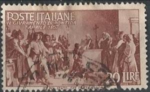 Italy 485 (u) 20 lire Lombard League, oath of Pontida (1946)