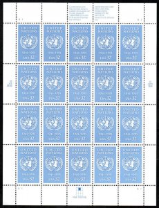 MALACK 2974 VF/XF OG NH, 32c U.N., 50th Anniversary ..MORE.. sheet2974