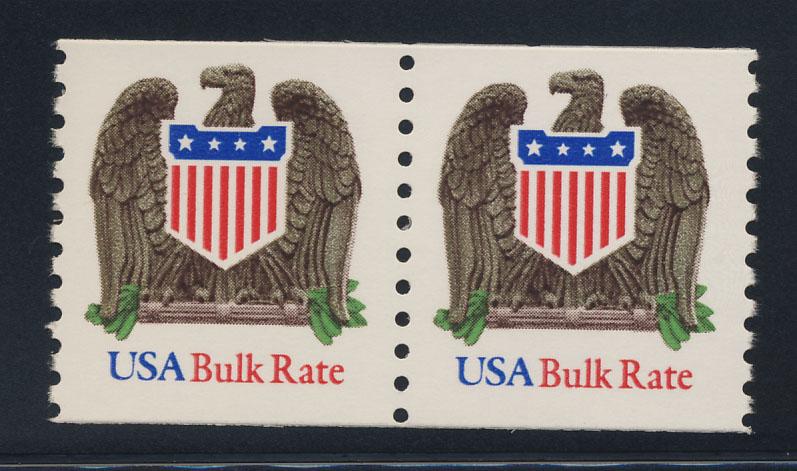 2604  MNH pair   5 digit purple number on back