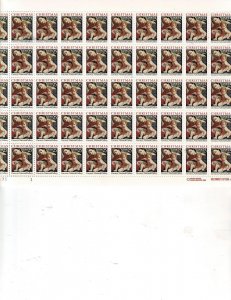 Christmas Madonna & Child Carracci 25c US Postage Sheet #2427 VF MNH