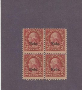 US SCOTT# 671, BLOCK OF 4, MNH,OG, NEBR. OVPT