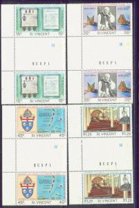 ST.VINCENT  495-98 MNH 1977 WINDWARD ISLS. DIOCESE GUT.PRS.