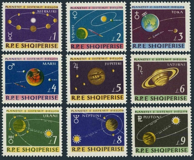 Albania 777-785, MNH. Michel 892-900. Solar System: Planets. 1964.