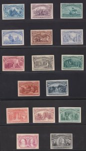 US 230P4-245P4 Columbian Issue Plate Proofs on Card VF-XF SCV $2110 (03)