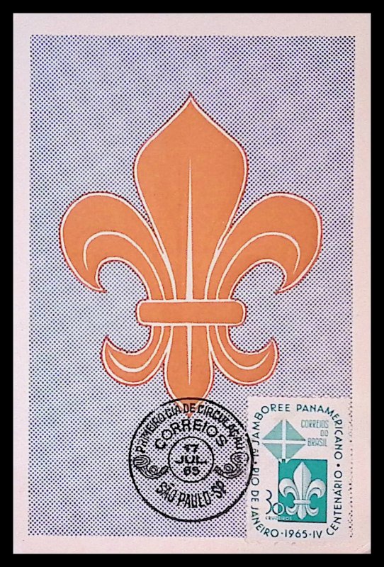 BRAZIL Sc#1006 Pan American Boy Scouts (1965) FD Maximum Card