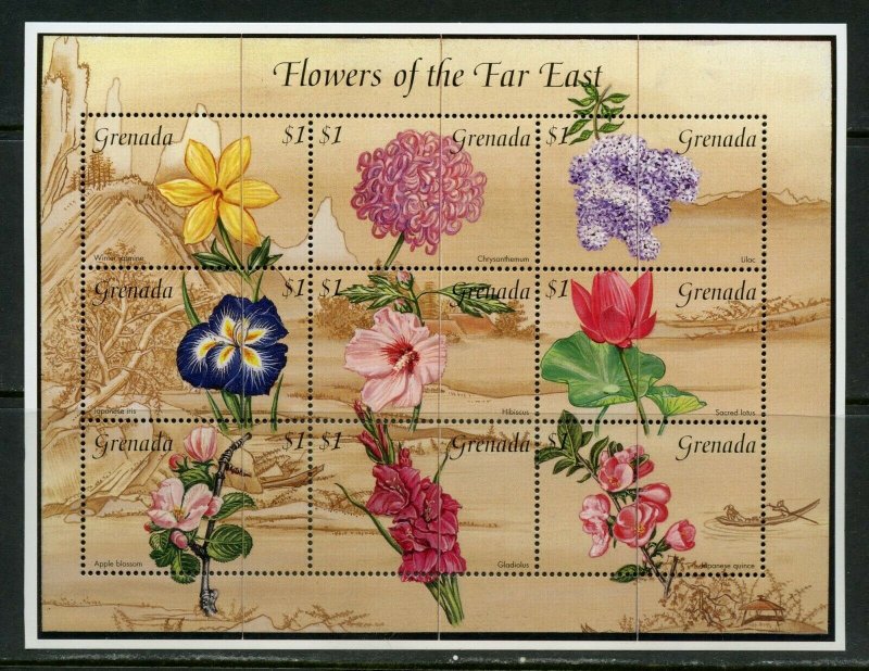 GRENADA   FLOWERS OF THE FAR EAST SOUVENIR SHEET  MINT NH 