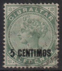 Gibraltar Scott 22 - SG15, 1889 Surcharge 5c on 1/2d used