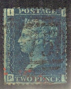 GREAT BRITAIN SCOTT #29 USED 2p 1858-69