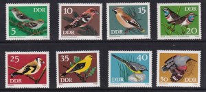 German Democratic Republic  DDR   #1453-1460 MNH 1973 birds