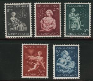 Netherlands Scott B149-B153 MH* 1944 semi-postal set