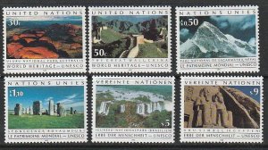 United Nations 1992  World Heritage Series  NY, G,V   Complete  MNH