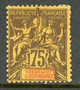 Guadeloupe 1892 French Colony 75¢ Carmine Commerce & Navigation SG #46 Mint D941