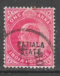 India Patiala 33: 1a Edward VII, used, F-VF