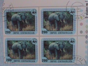 CENTRAL AFRICAN STAMP:1978- SC#323-8- ENDANGER ANIMALS-WWF- BLOCK OF 4 SETS