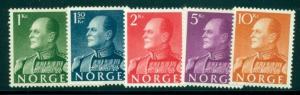 NORWAY #370-4 King Olav set, og, NH, VF