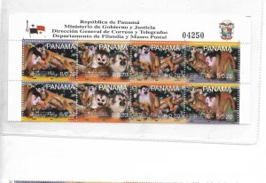 PANAMA 2007 WILDLIFE ENDANGERED FAUNA WWF TOP HEADER + BLOCK 2 SETS MINT NH VF