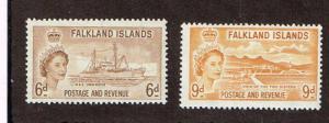 Falkland Islands  1955  125,126  Used