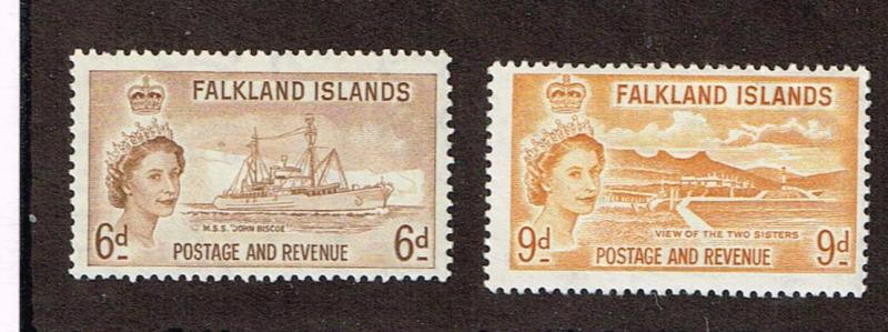 Falkland Islands  1955  125,126  Used