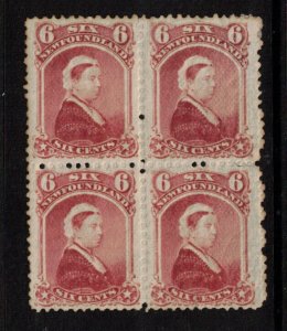Newfoundland #35a Mint Very Fine Block - Bottom Stamps Never Hinged Top Hinged