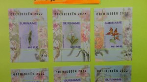 Suriname 2022 Orchids Scott# 1641-1646 complete MNH XF set of 6 souvenir sheets