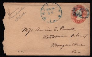 US #U10  Full Cover with nice blue cancel, Rare early classic postal envelope