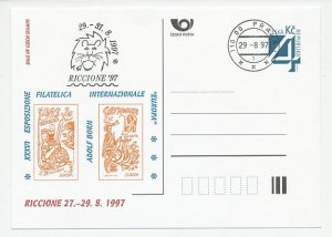 Postal stationery Czechoslovakia 1997 Stamp Exhibition - Riccione - Lion