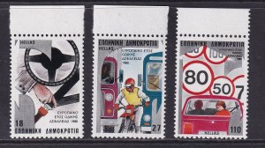 Greece #1565-1567 MNH 1986  European road safety year . complete set