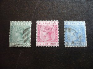 Stamps - Gibraltar - Scott# 29,30,32 - Used Part Set of 3 Stamps