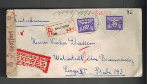 1943 Maastricht Netherlands Germany Cover Watenstedt Concentration Camp KZ