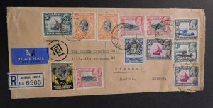 1938 Registered Airmail Cover Nairobi Kenya KUT to Vienna Austria