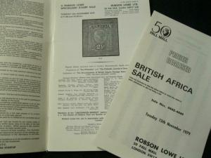 ROBSON LOWE AUCTION CATALOGUE 1979 BRITISH AFRICA CAPE GAMBIA & MAURITIUS ETC