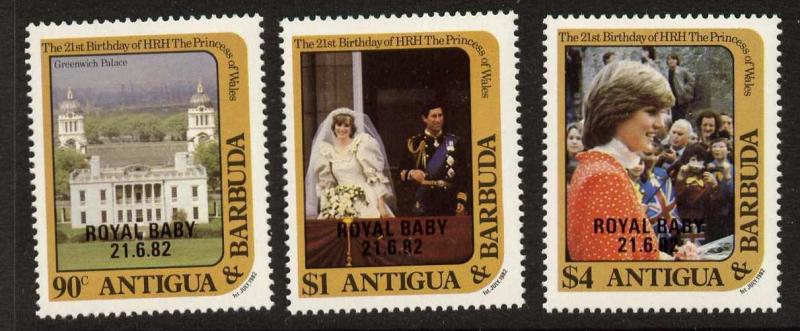 Antigua 672-4 MNH - Princess Diana 21st Birthday,  Royal Baby o/p