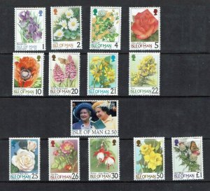 Isle of Man: 1998, Flowers Definitive Set, MNH