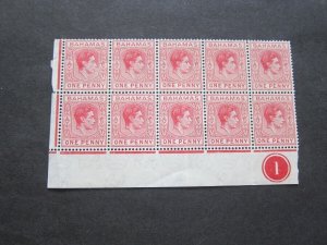 Bahamas 1938 SC 101 KGVI BLK(10) #1 middle crease MH/MNH