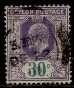 CEYLON EDVII SG285, 30c violet & green, FINE USED.