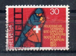 SWITZERLAND - HELVETIA - 1970 - 100 YEARS OF SWISS FIREMEN - FIRE - 30 - Used -