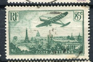 FRANCE; 1936 early Airmail issue fine used 85c. value