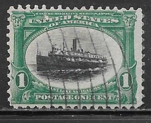 USA 294: 1c Steamer City of Alpena (1893), used, F