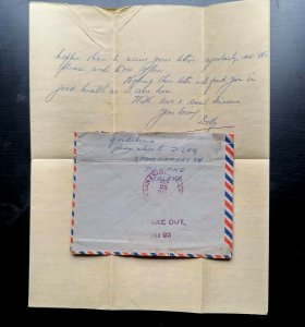 VERY RARE MALAYA PENANG 1952 COVER+ LETTER TO USA WITH RECEIVING CANCEL ON BACK 