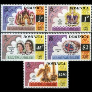 DOMINICA 1977 - Scott# 549-53 Royal Visit Opt. Set of 5 NH