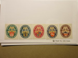 GERMANY  Scott  B23-B27  set  MNG  LotH  Cat $53.70