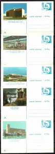 ISRAEL STAMPS. 1968 SET OF 5 POSTCARDS SCIENCE & INDUSTRY