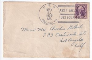 1939 GM1 John Gilbert USN USS Falcon to Los Angeles, Ca. ... see descrip (54308)