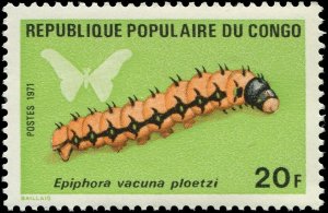 Congo 1971 Sc 251-256 caterpillars $20